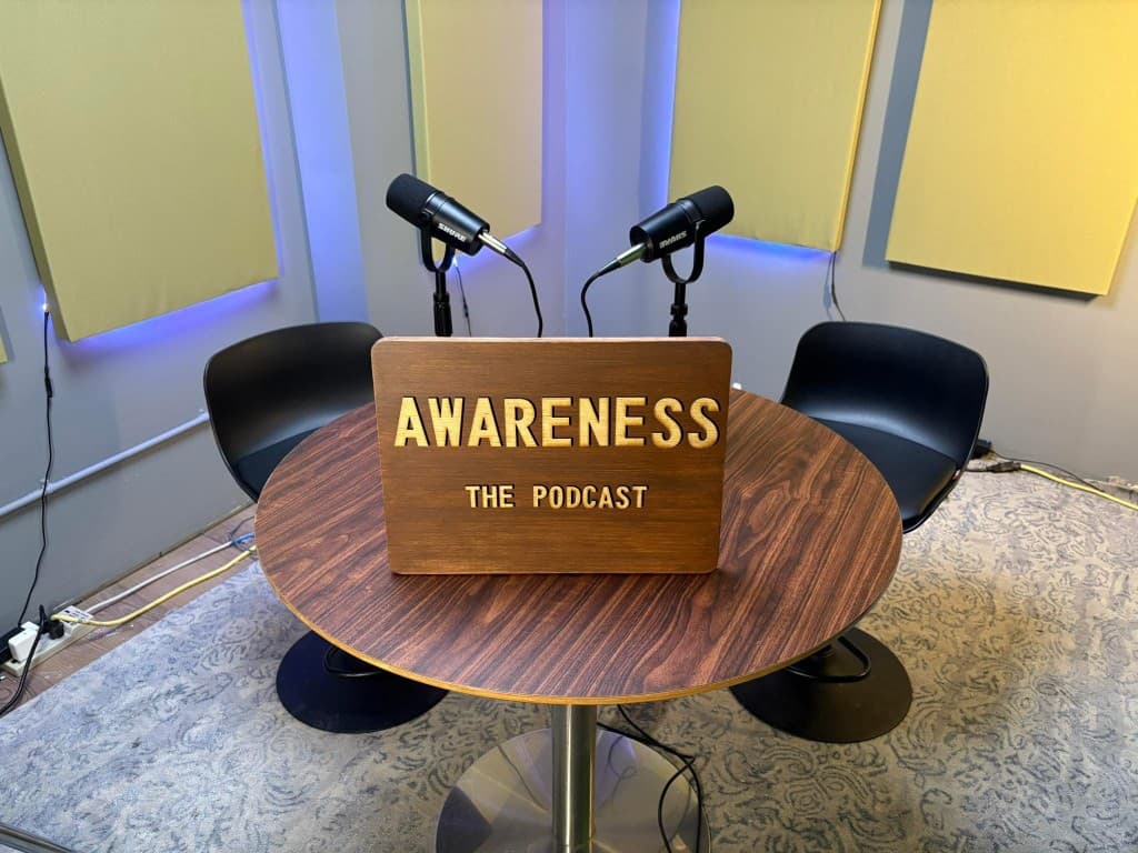 Awareness with Rob Daniels podcast studio setup